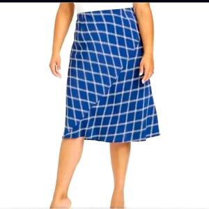 Ava & Viv Blue & White a-line skirt Plus 1X